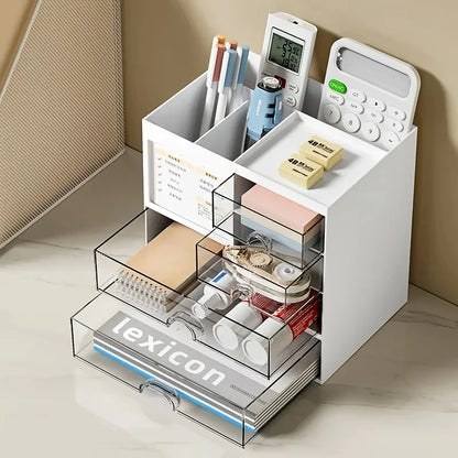 Desktop Combination Drawer Storage Box Desk Organizer Pen Holder Stationery Drawers Accessories Office School Supplies
