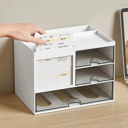 Desktop Combination Drawer Storage Box Desk Organizer Pen Holder Stationery Drawers Accessories Office School Supplies