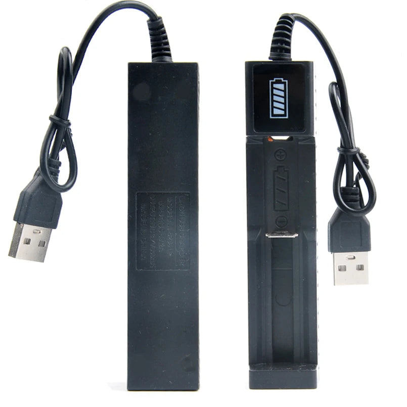 Universal USB Smart Single Slot Charger 26650 10440 14500 18650 Lithium Charger Flashlight Toy 3.7V-4.2V Lighting Power Bank