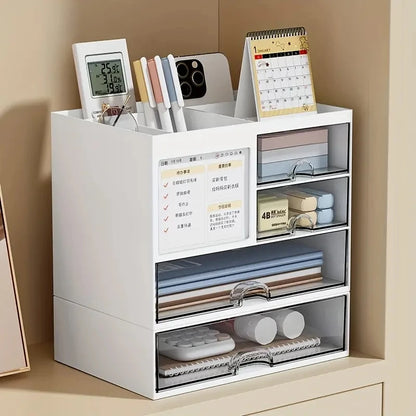 Desktop Combination Drawer Storage Box Desk Organizer Pen Holder Stationery Drawers Accessories Office School Supplies